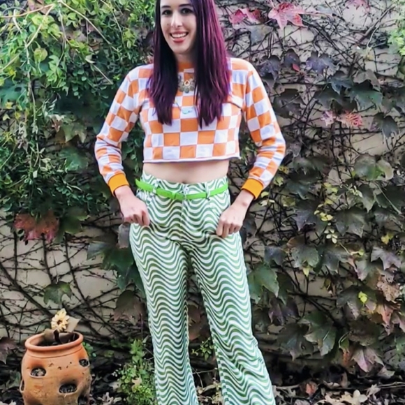 NWT Y2K High Waisted Ripple Streetwear Winter Pants S: S-M - Picture 7 of 12